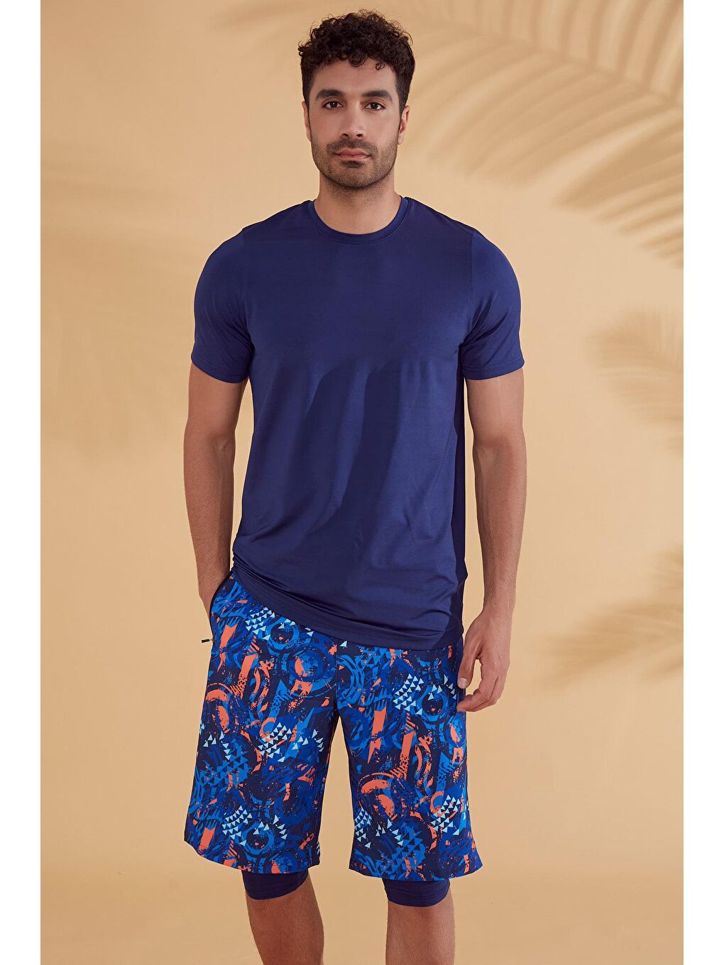 Lacivert Desenli Erkek Şort S2351