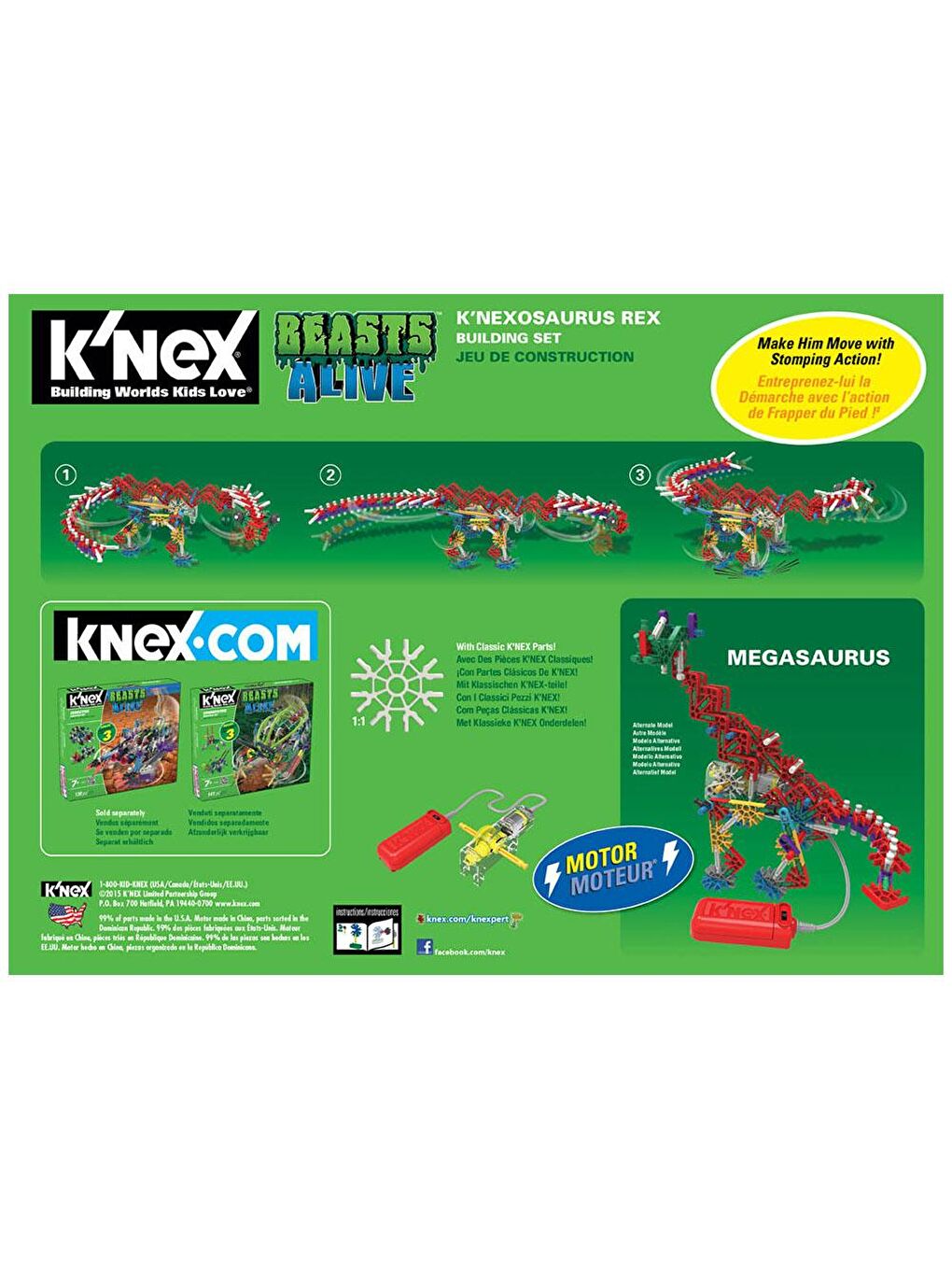 KNex Karışık K'Nex K’Nexosaurus Rex Yapım Seti (Motorlu) Beasts Alive Serisi - 4