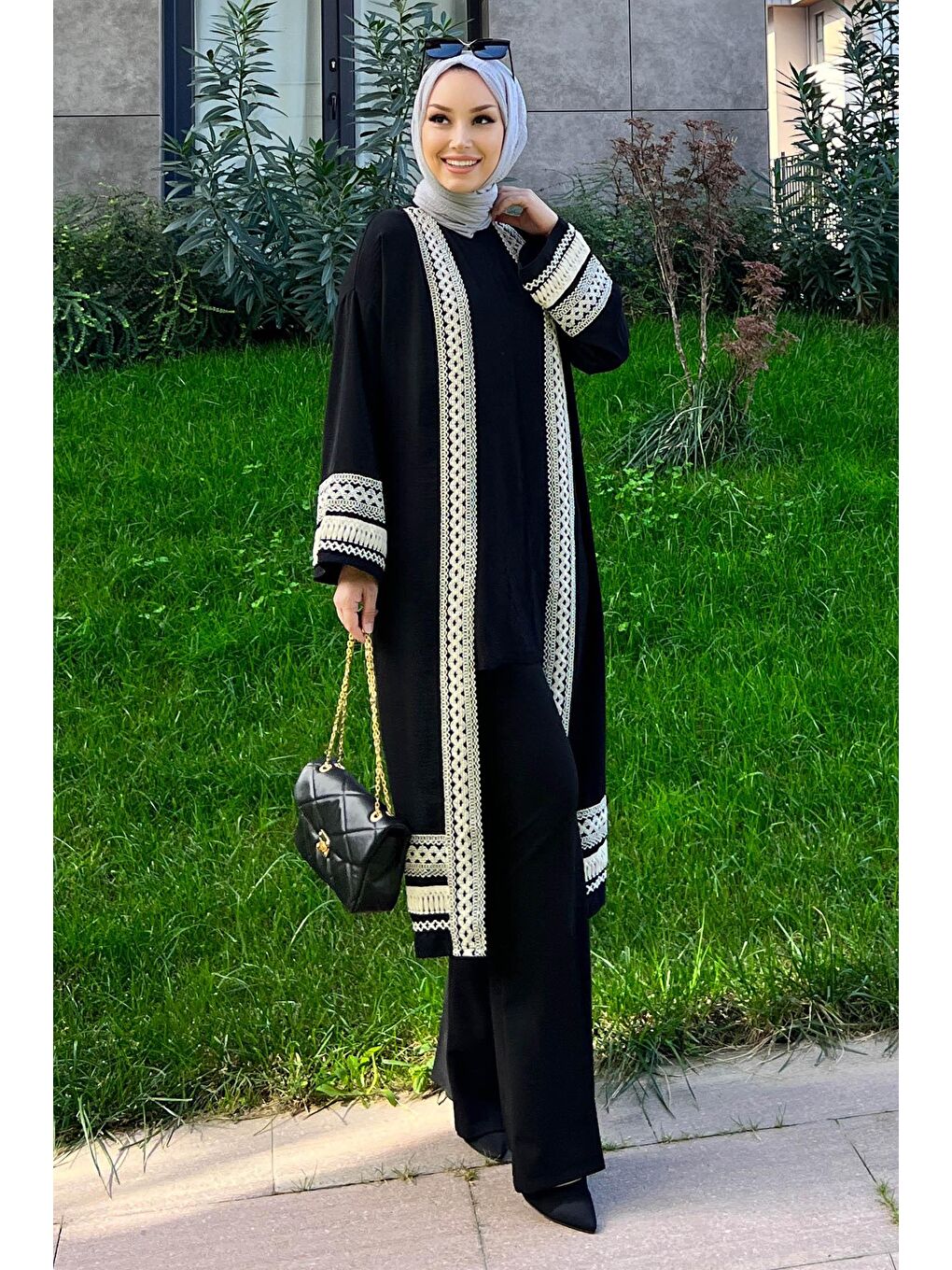 Orta Kadın Siyah Kimono - 10166-1