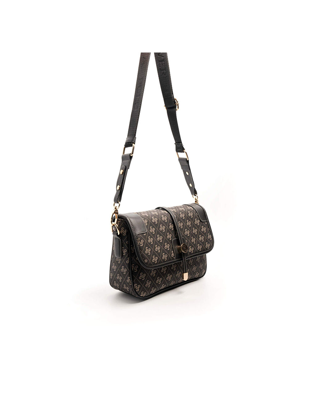 Gri Kadın Çapraz Çanta 1182-46527 SILVER POLO ÇAPRAZ BAYAN ÇANTASI M178 FÜME-MAT SİYAH-1