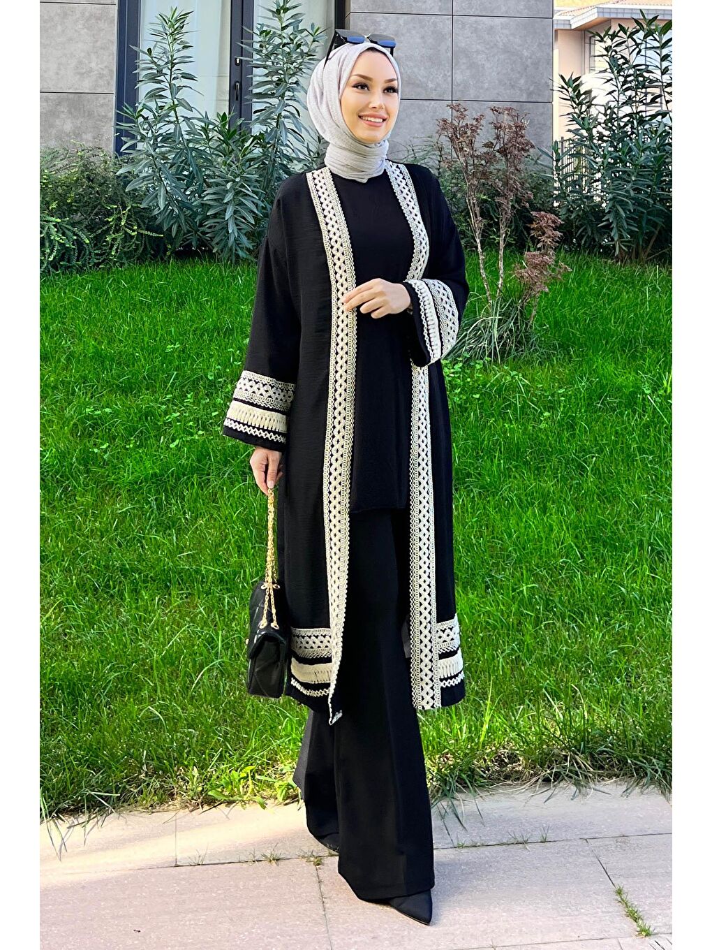 Orta Kadın Siyah Kimono - 10166-2