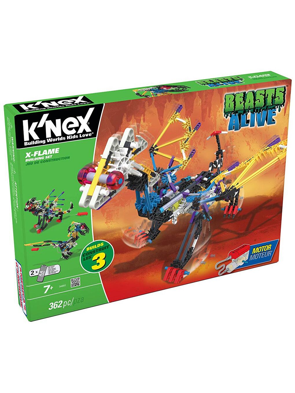 KNex Karışık K'Nex X-Flame Yapım Seti (Motorlu) Beasts Alive Serisi - 2