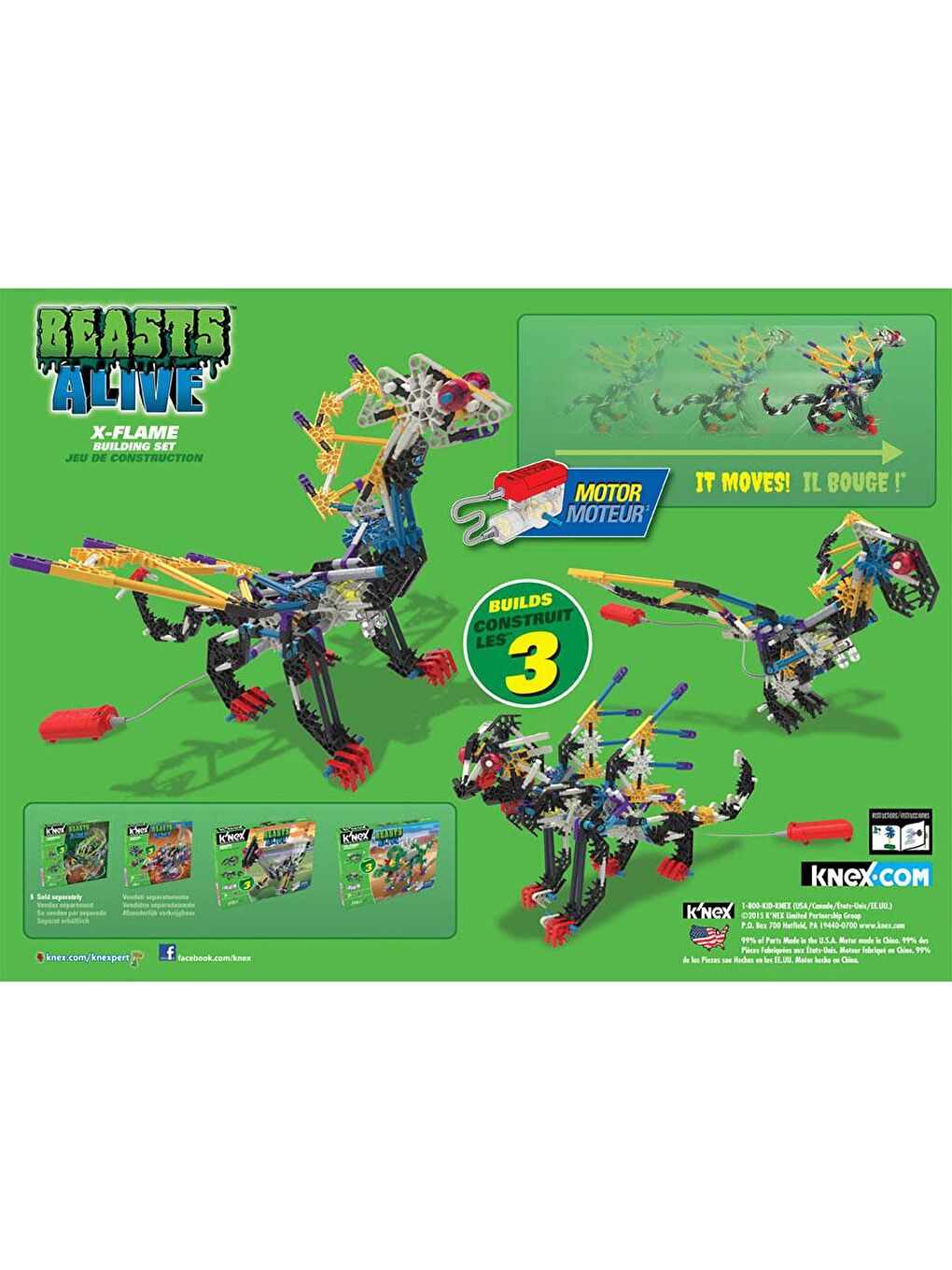 KNex Karışık K'Nex X-Flame Yapım Seti (Motorlu) Beasts Alive Serisi - 3