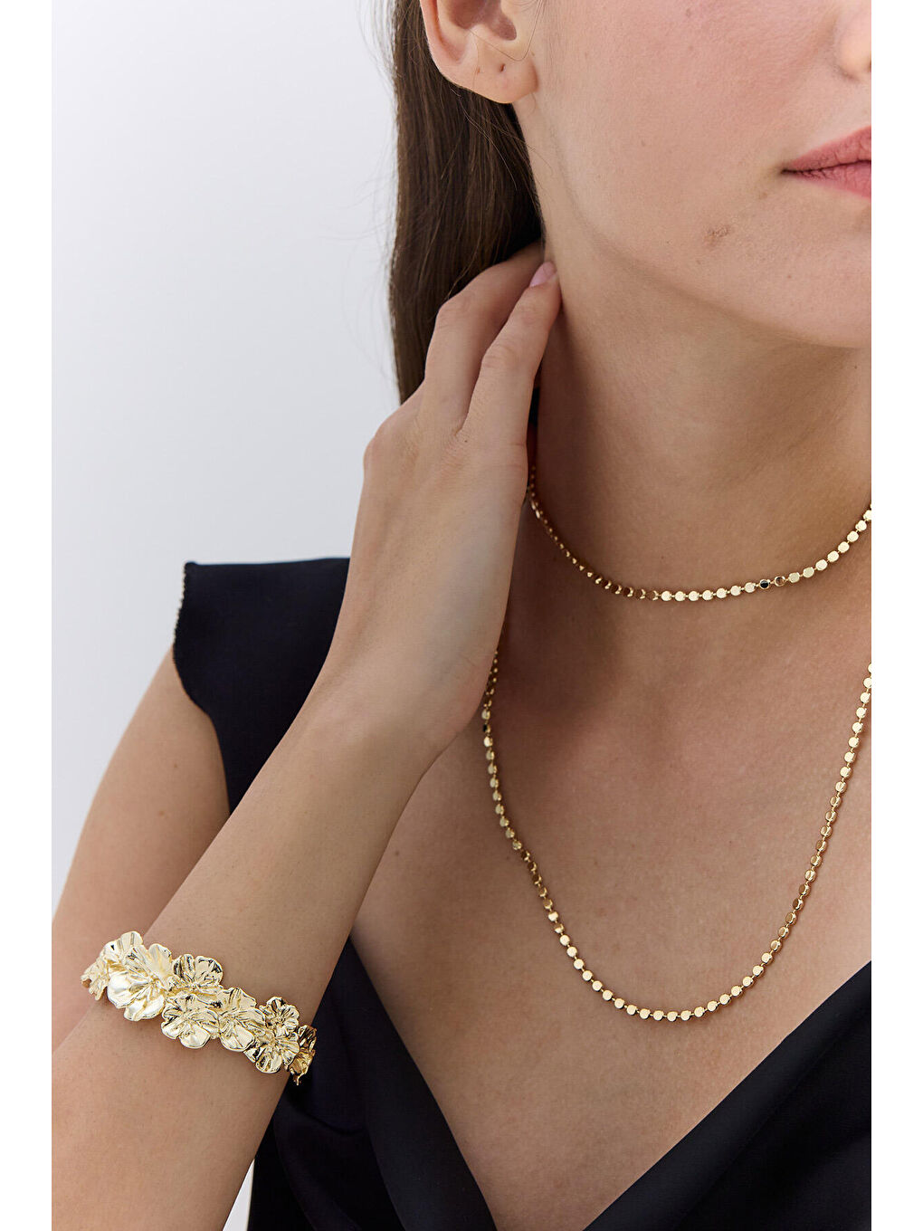 Vıntage Çiçek Bilezik Açık Sarı