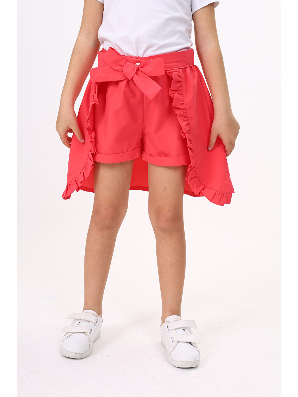 Kırmızı Kız Çocuk Etekli Şort-1