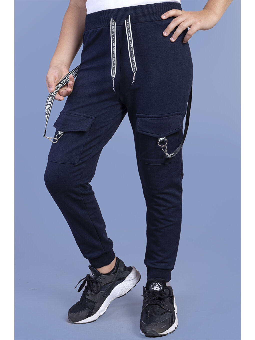 Lacivert Erkek Çocuk Kargo Cepli Jogger Eşofman Alt