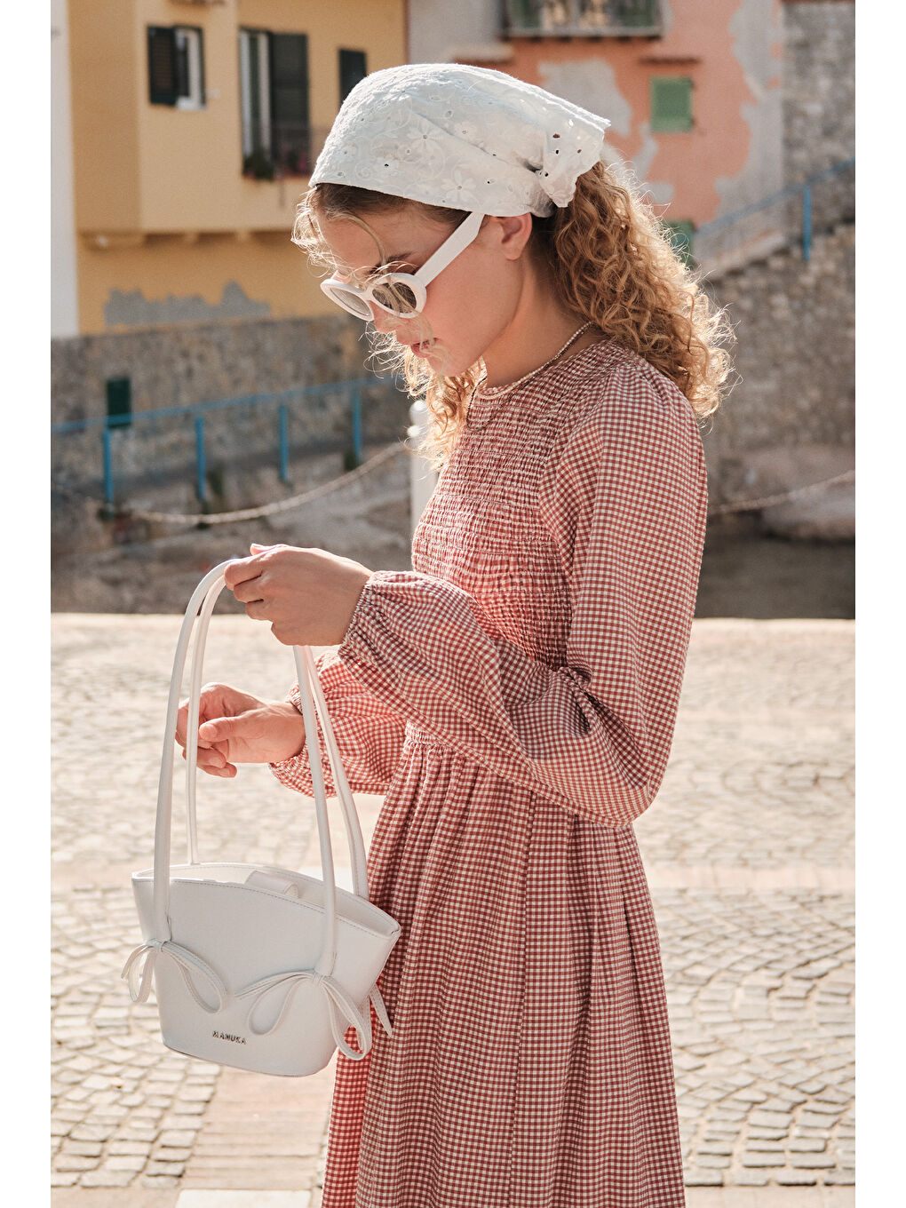 Beyaz SANDY FİYONKLU MİNİ ÇANTA MARSHMALLOW