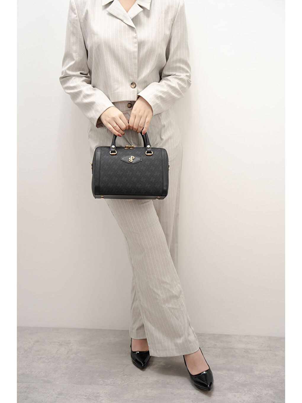 Siyah Kadın Omuz Çantası 1091-45895 SILVER POLO BAYAN ÇANTASI M178 SİYAH-MAT SİYAH-1