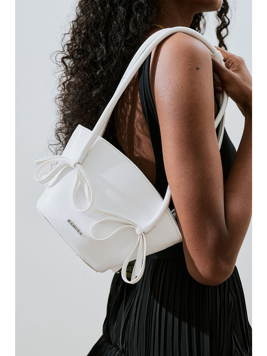 Beyaz SANDY FİYONKLU MİNİ ÇANTA MARSHMALLOW-1