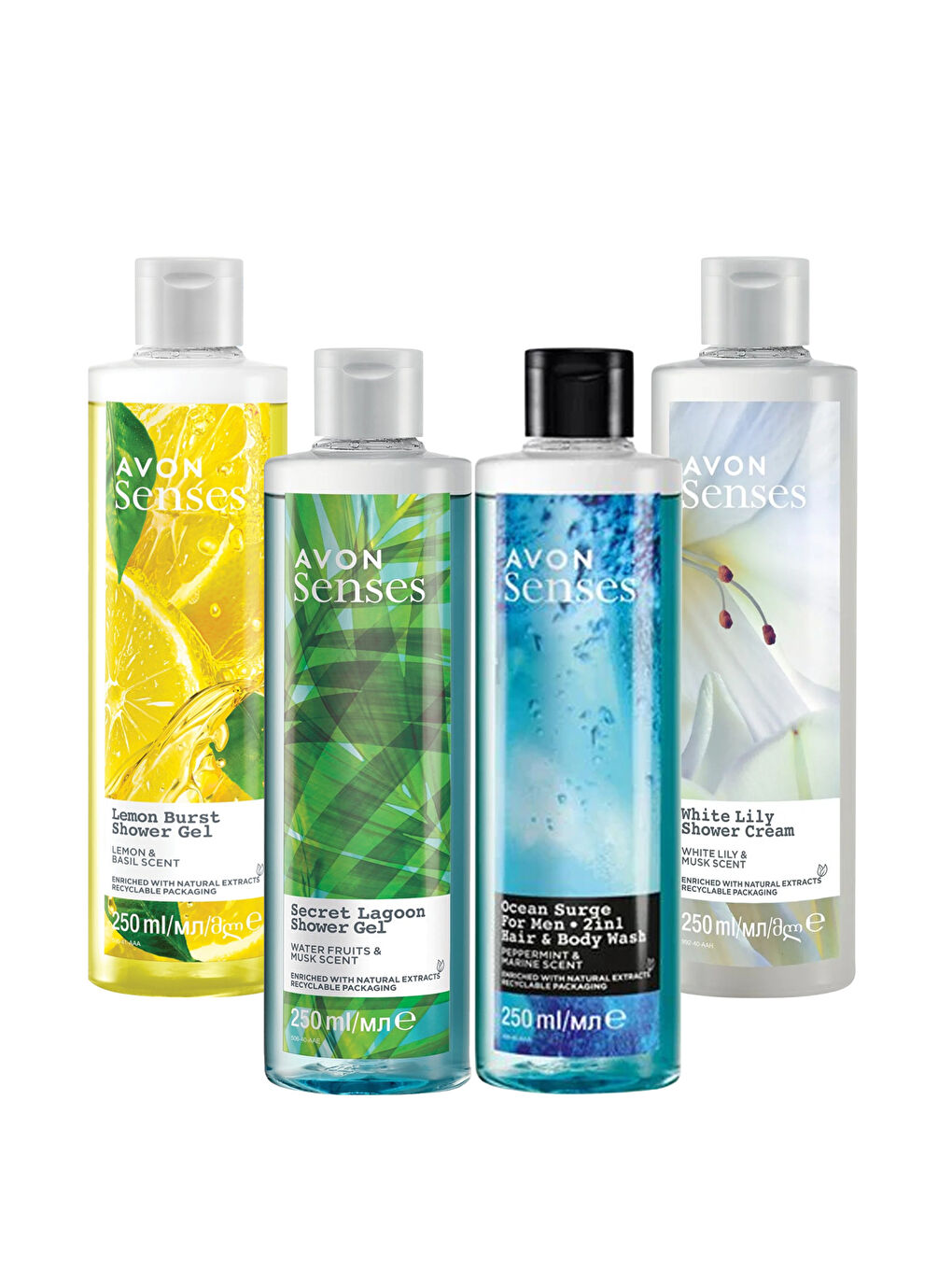 Limon Reyhan Beyaz Zambak Misk Nane ve Deniz Kokulu Duş Jeli Paketi