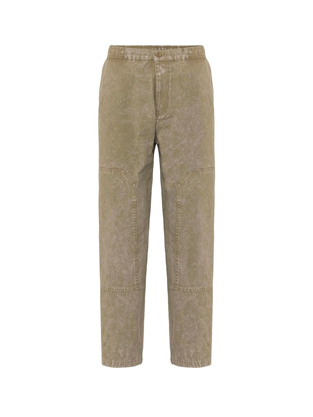 Yıkamalı Baggy Gabardin Erkek Pantolon Haki-1