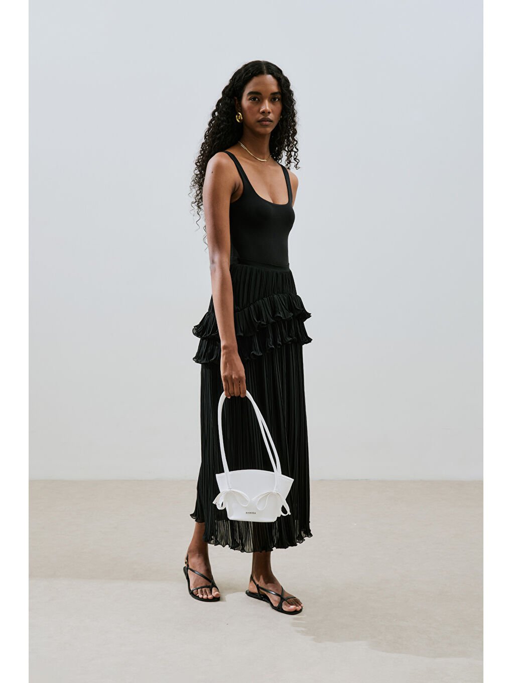 Beyaz SANDY FİYONKLU MİNİ ÇANTA MARSHMALLOW-2