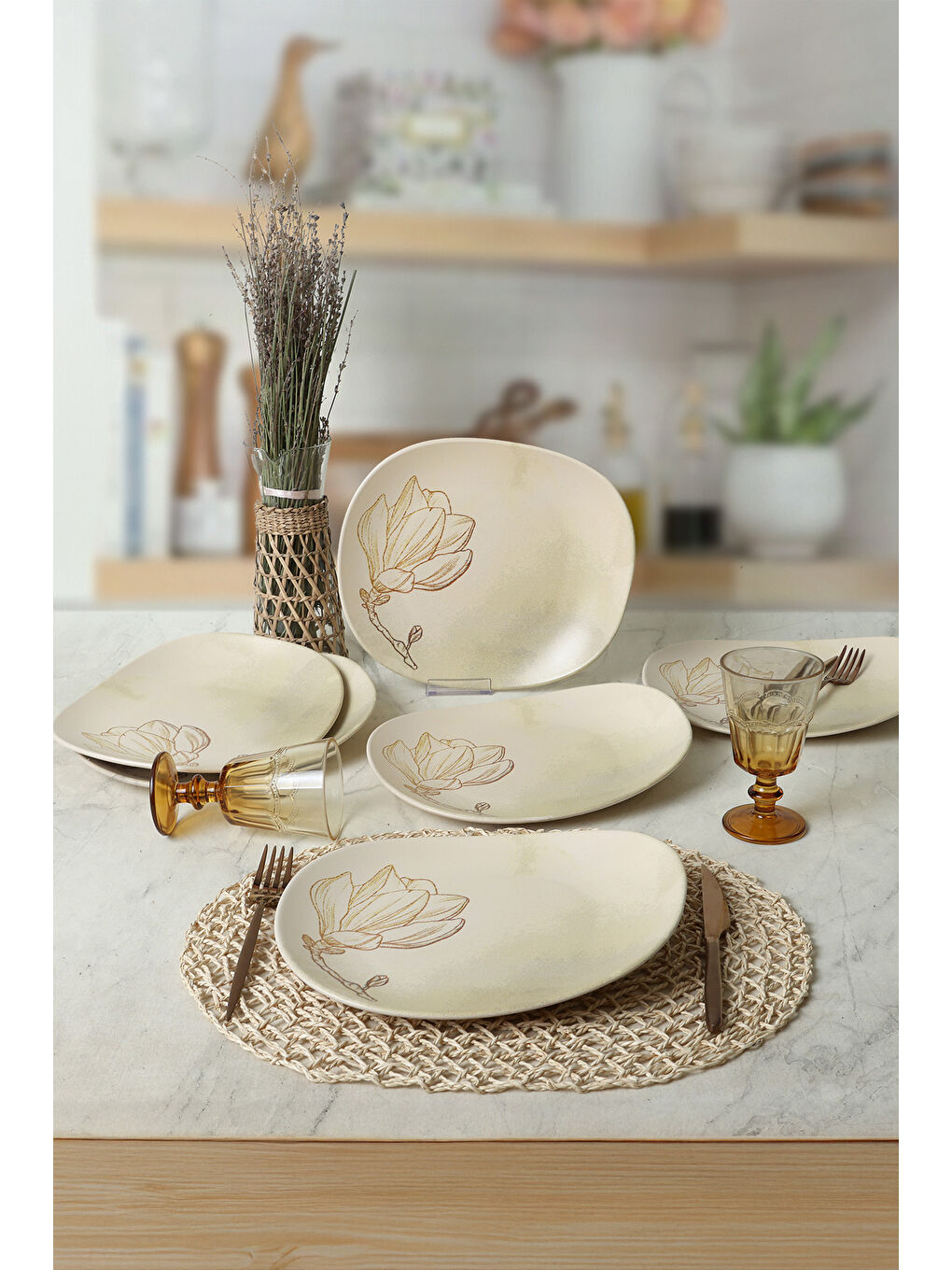 Karışık Vintage Bloom İsabella Servis Tabağı 30 Cm 6 Adet