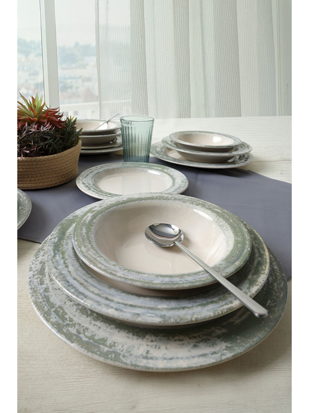 Karışık Deep Green Assos Yemek Takımı 24 Parça 6 Kişilik-1