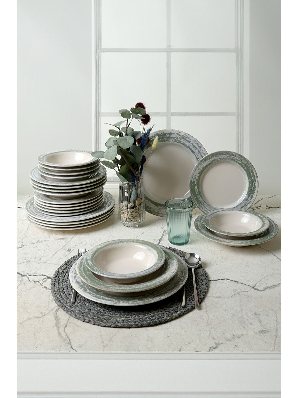 Karışık Deep Green Assos Yemek Takımı 24 Parça 6 Kişilik-2