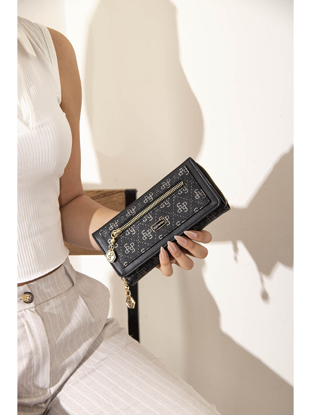 Kadın Cüzdan & Kartlık 846-43049 M178 Siyah Platin-Mat Siyah-4