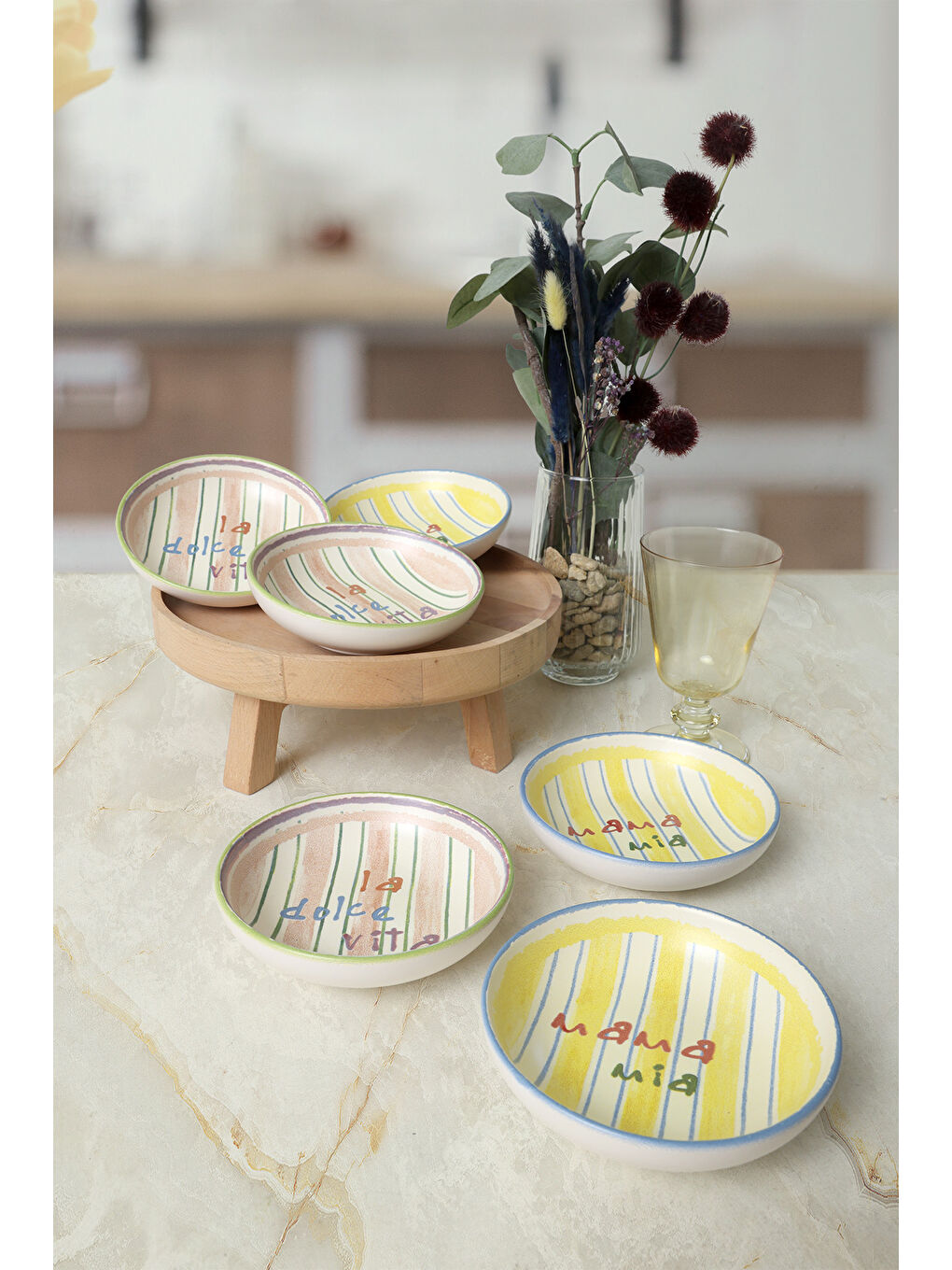 Karışık Mama Mia & La Dolce Vita Halka Çerezlik / Sosluk 13 Cm 6 Adet-1