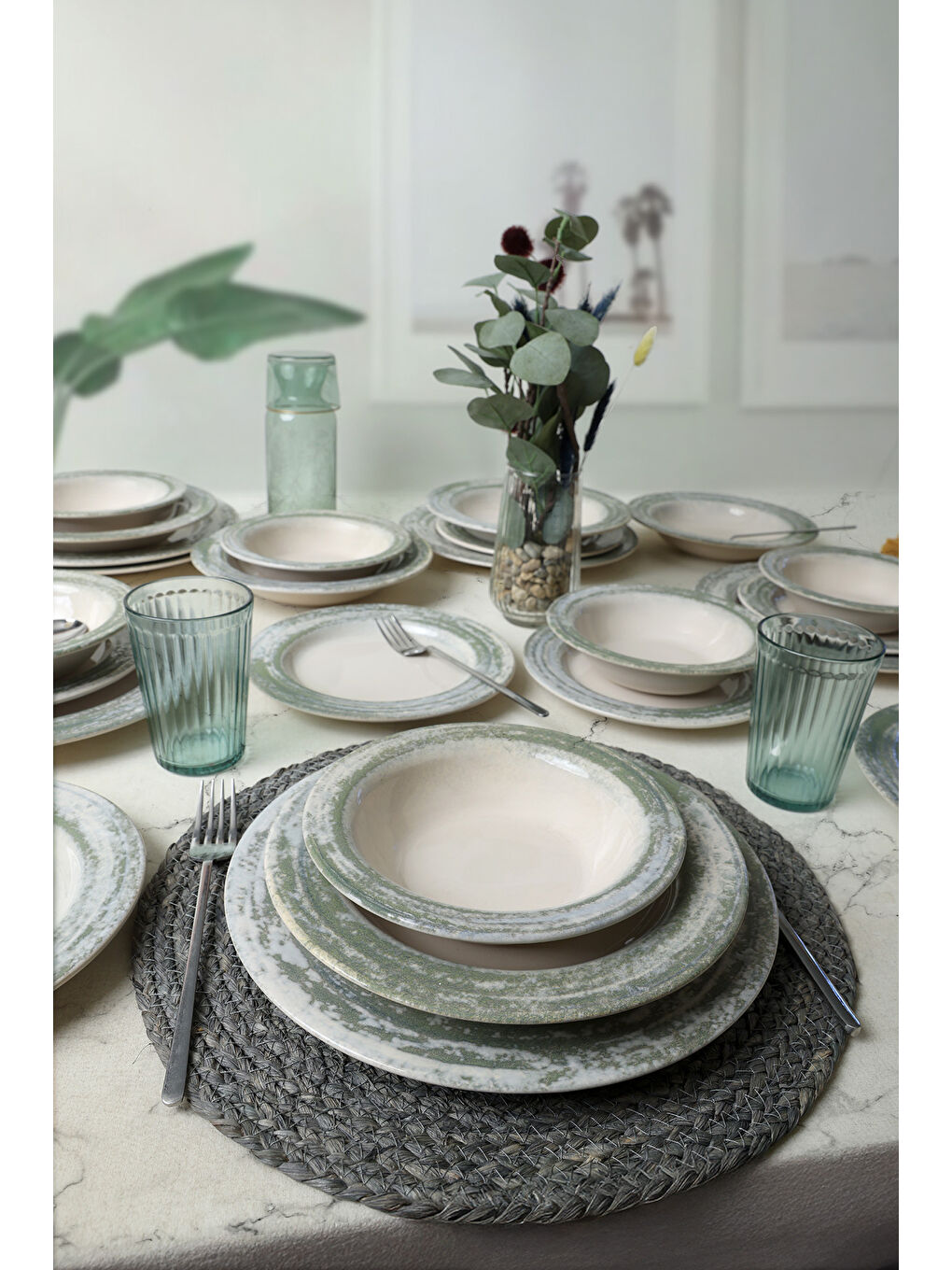 Karışık Deep Green Assos Yemek Takımı 24 Parça 6 Kişilik-3
