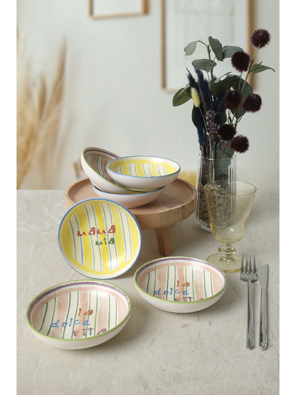 Karışık Mama Mia & La Dolce Vita Halka Çerezlik / Sosluk 13 Cm 6 Adet-2