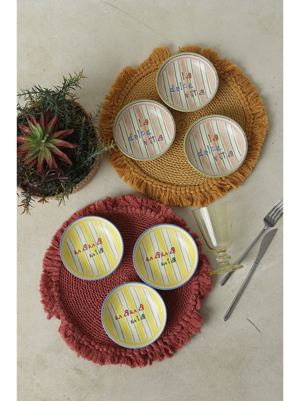 Karışık Mama Mia & La Dolce Vita Halka Çerezlik / Sosluk 13 Cm 6 Adet-4