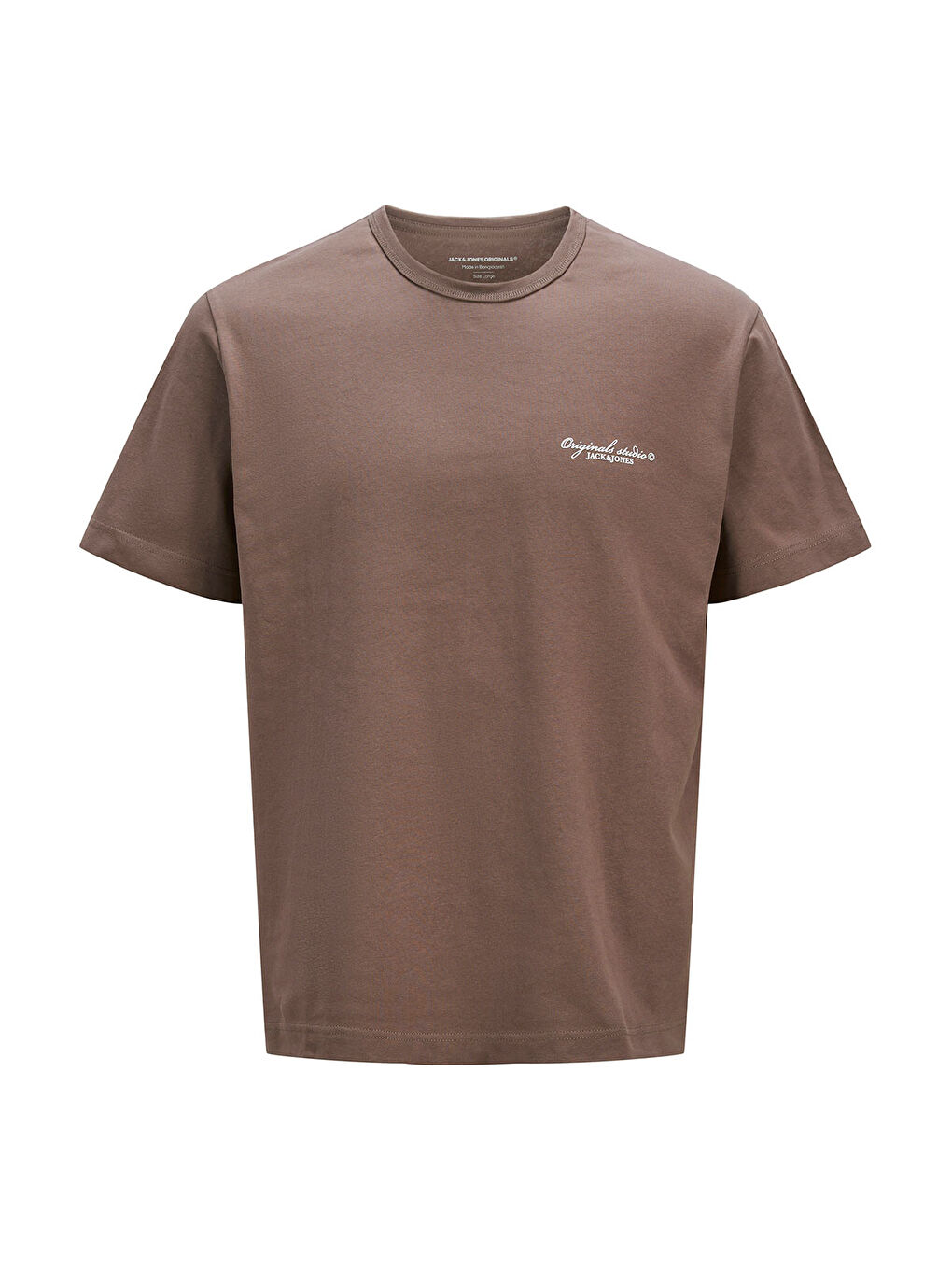 Boston Chest Branding Erkek Kahverengi Yuvarlak Yaka Spor Tişört