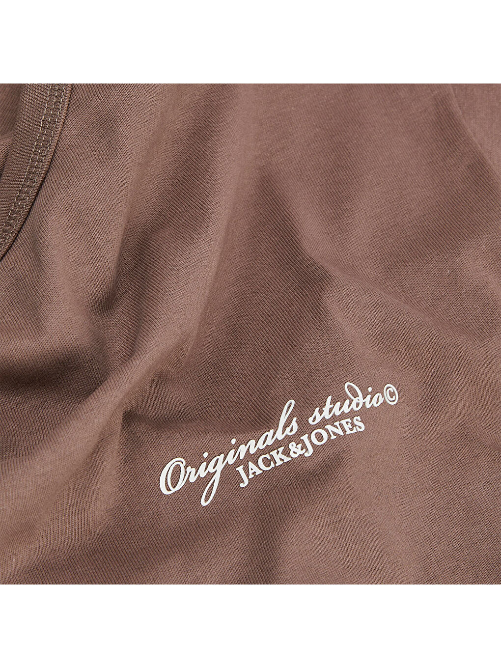 Boston Chest Branding Erkek Kahverengi Yuvarlak Yaka Spor Tişört-1