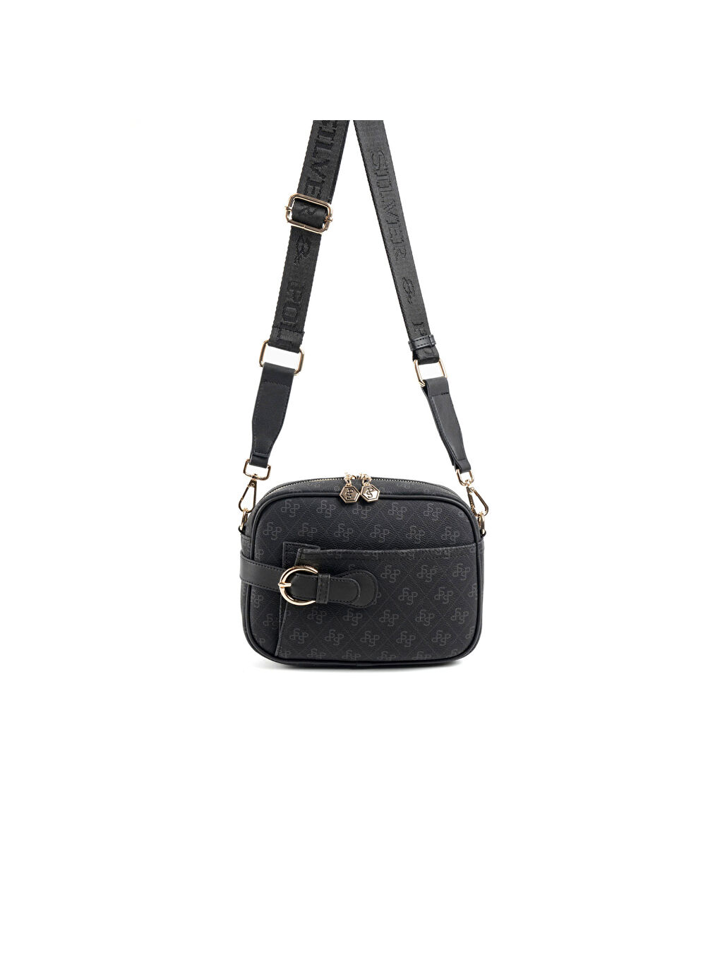 Siyah Kadın Çapraz Çanta 1256-48368 SILVER POLO ÇAPRAZ BAYAN ÇANTASI M178 SİYAH-MAT SİYAH