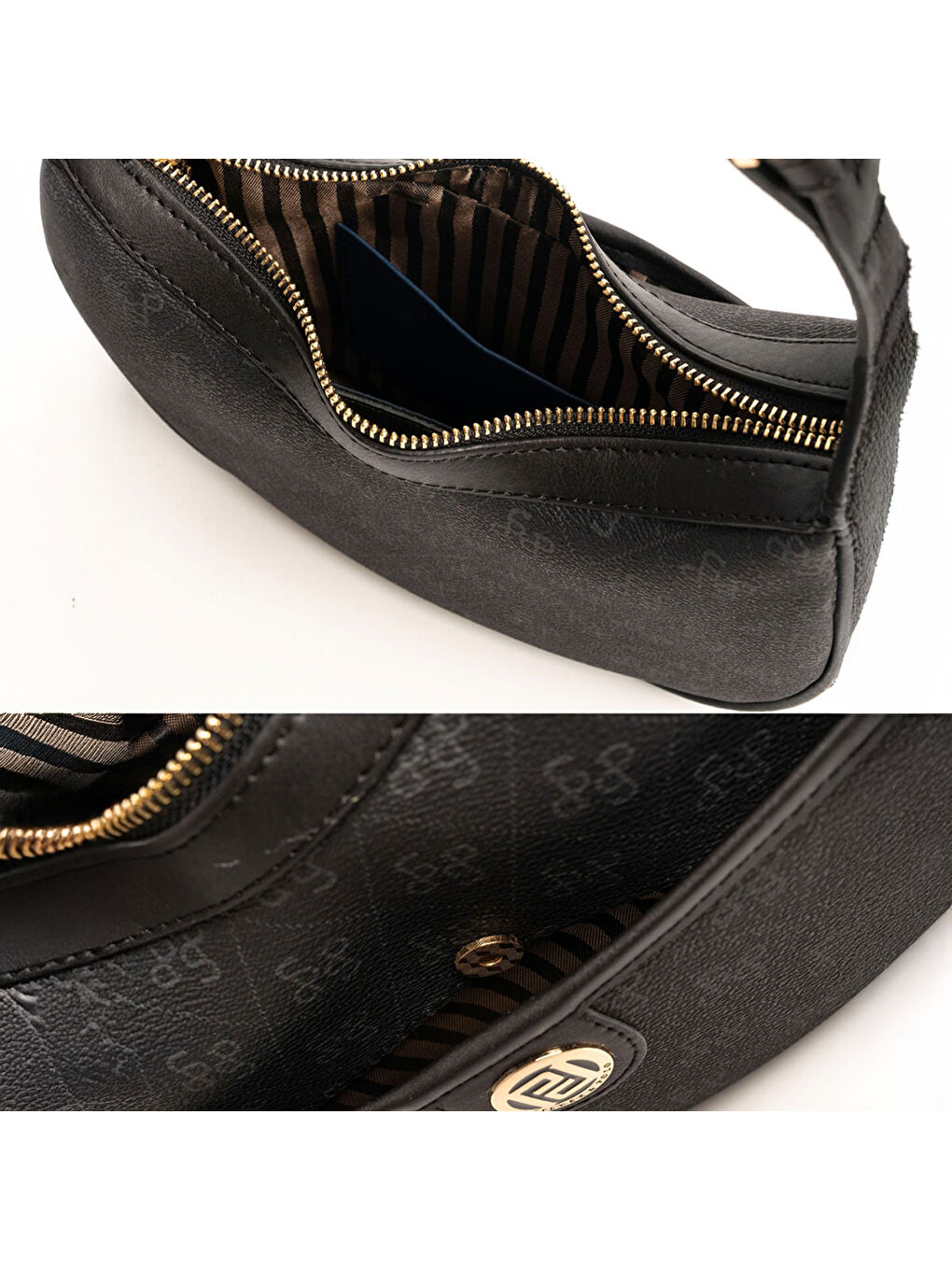 Gri Kadın Omuz Çantası 1194-48199 SILVER POLO BAYAN ÇANTASI M178 FÜME-MAT SİYAH-6