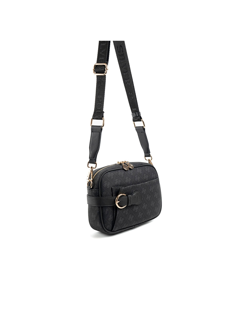 Siyah Kadın Çapraz Çanta 1256-48368 SILVER POLO ÇAPRAZ BAYAN ÇANTASI M178 SİYAH-MAT SİYAH-1