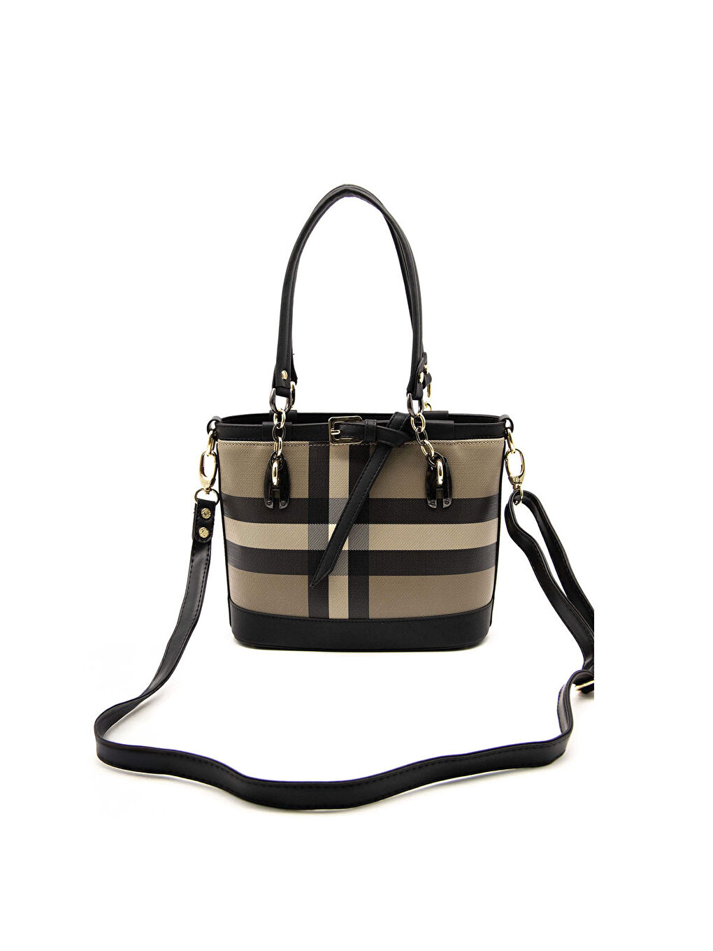 Kahverengi Kadın Omuz Çantası 1155-45201 SILVER POLO BAYAN ÇANTASI MK80 KAHVE-MAT SİYAH-5