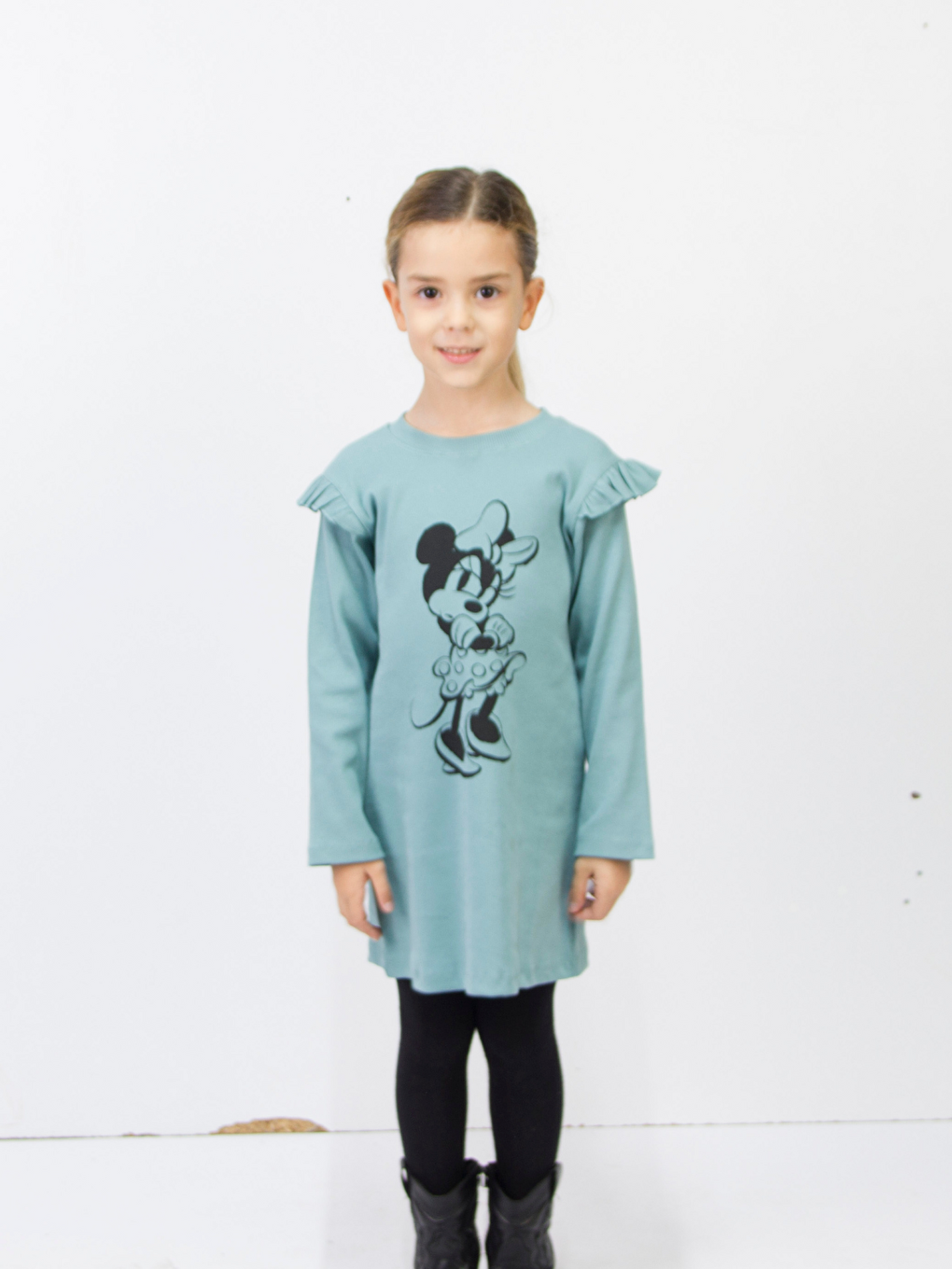 Turkuaz Minnie Mouse Lisanslı Kız Çocuk Elbise 22095