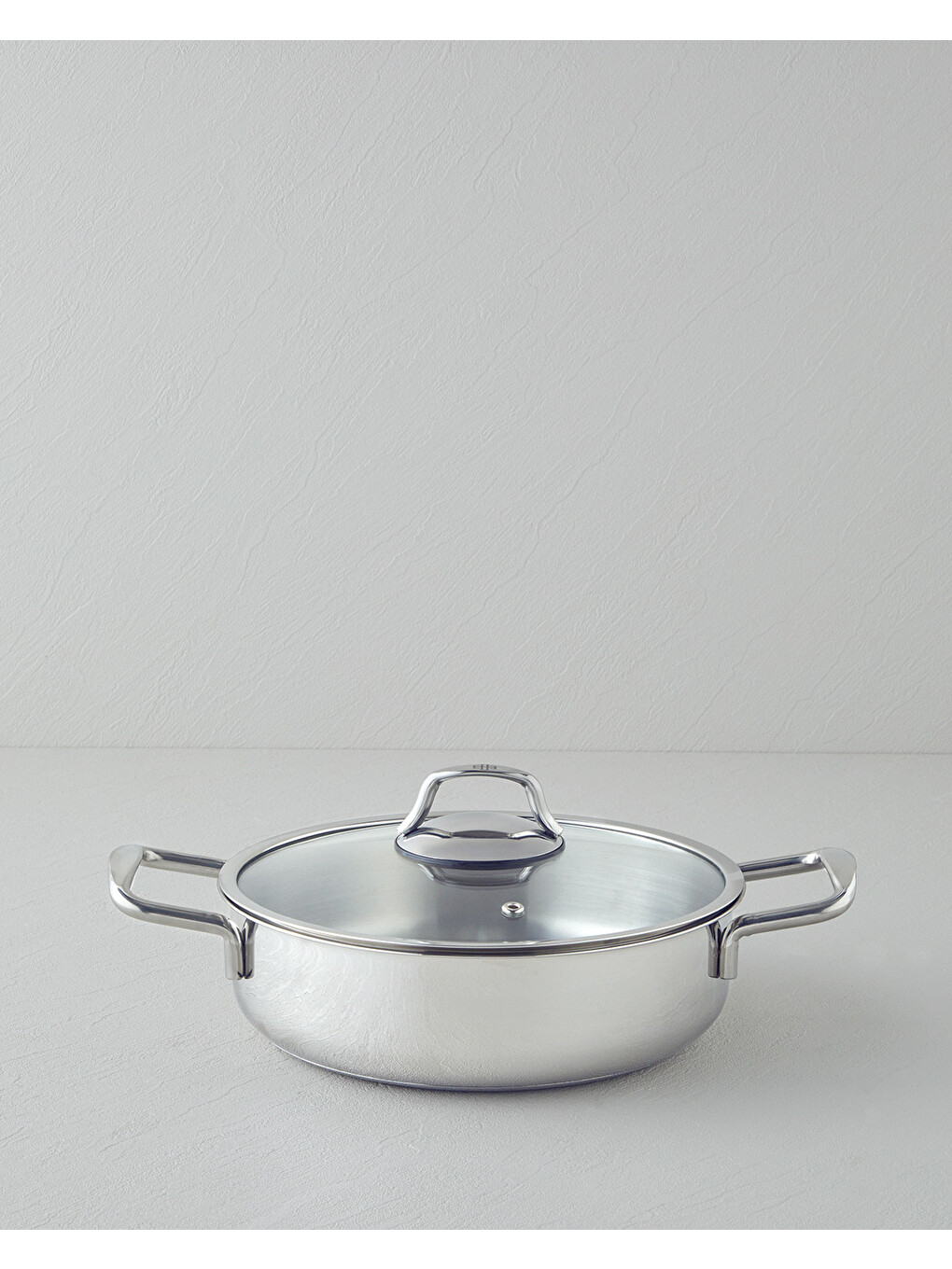 Gri Glow Çelik Sığ Tencere 24x6 Cm Silver