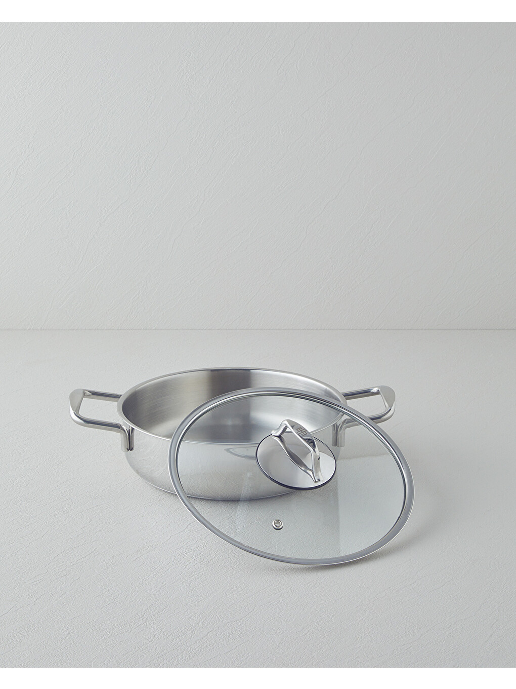 Gri Glow Çelik Sığ Tencere 24x6 Cm Silver-1