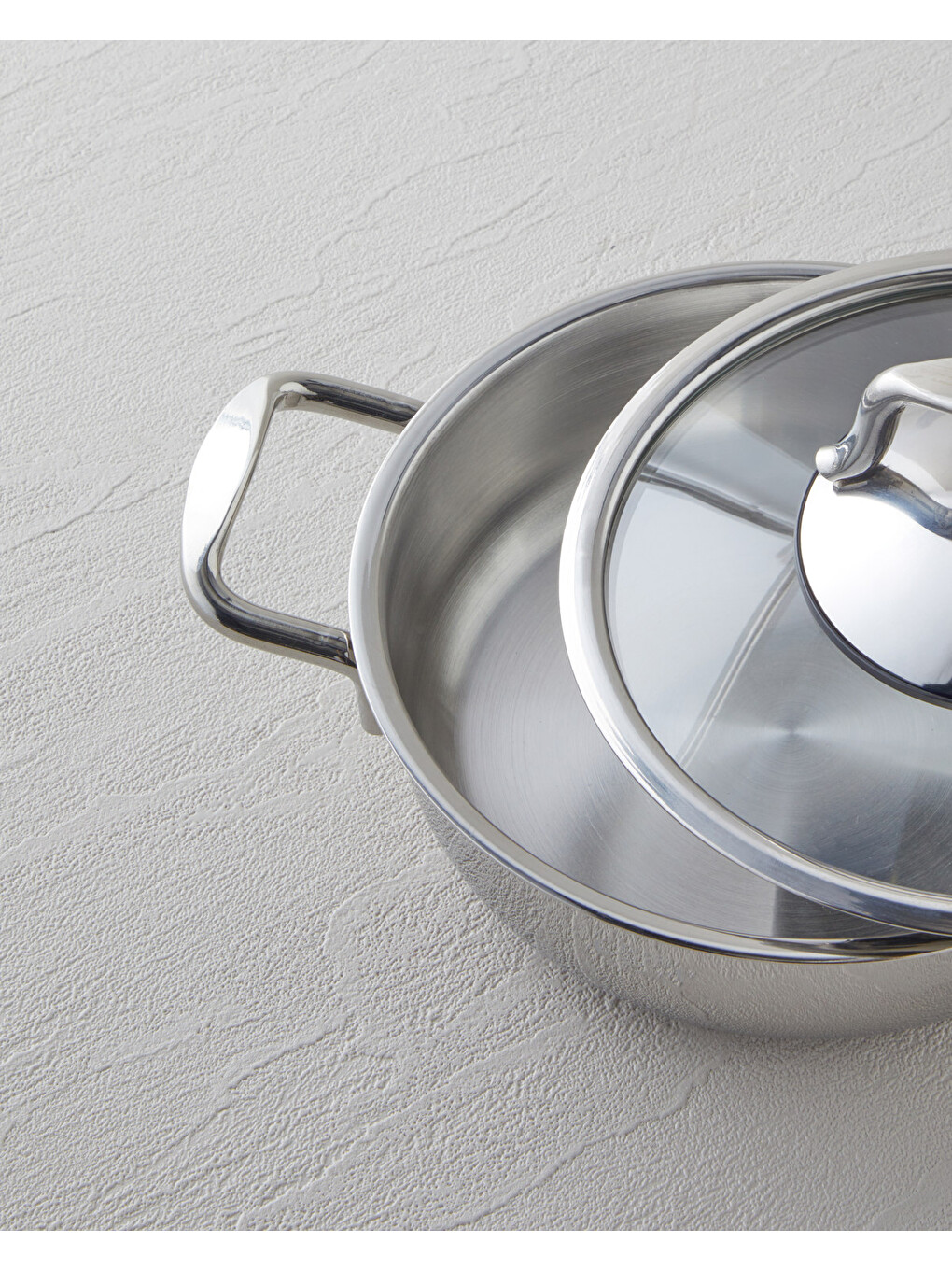 Gri Glow Çelik Cam Kapaklı Sahan 16x5 Cm Silver-2