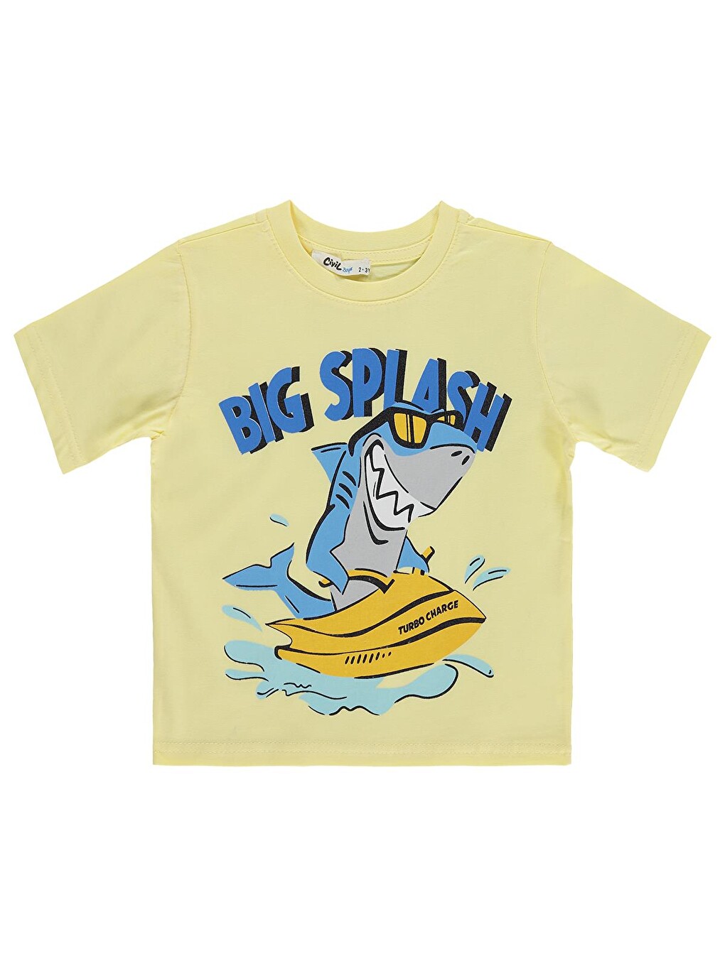Boys BIG SPLASH Baskılı 2-5 Yaş Tişört - Sarı