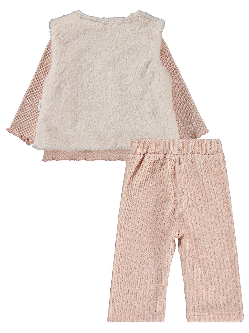 Pembe Baby Yelekli 6-18 Ay Takım - Pudra-3