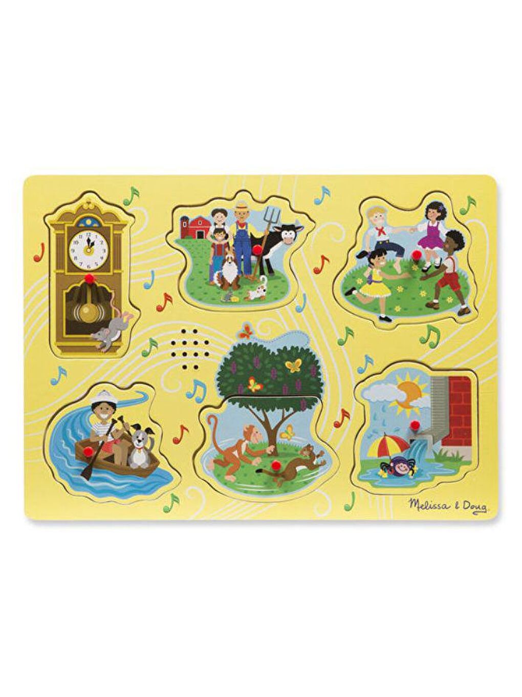 Melissa and Doug Karışık Ahşap Sesli Yapboz - İngilizce Çocuk Şarkıları 1 - 2