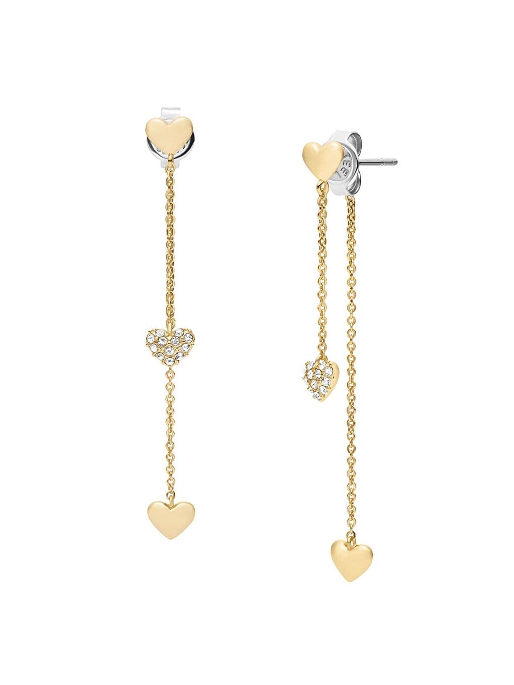 Sarı JA7300-710 Kalpli Kadın Küpe-2