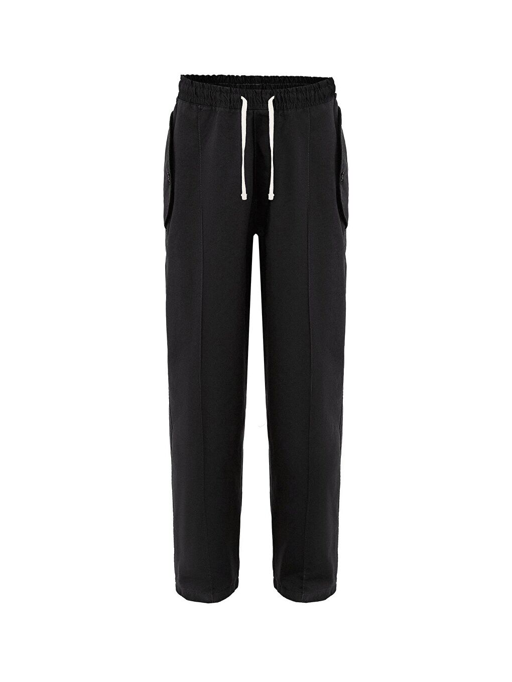 Bağcıklı Baggy Gabardin Erkek Pantolon Siyah-1