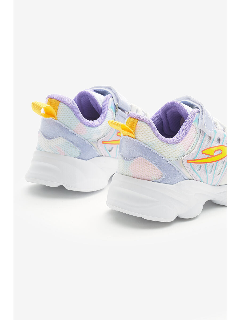 Çocuk Unisex Lila Faylon Taban Desenli Lastik Bağcıklı ve Cırtlı Spor Ayakkabı-4