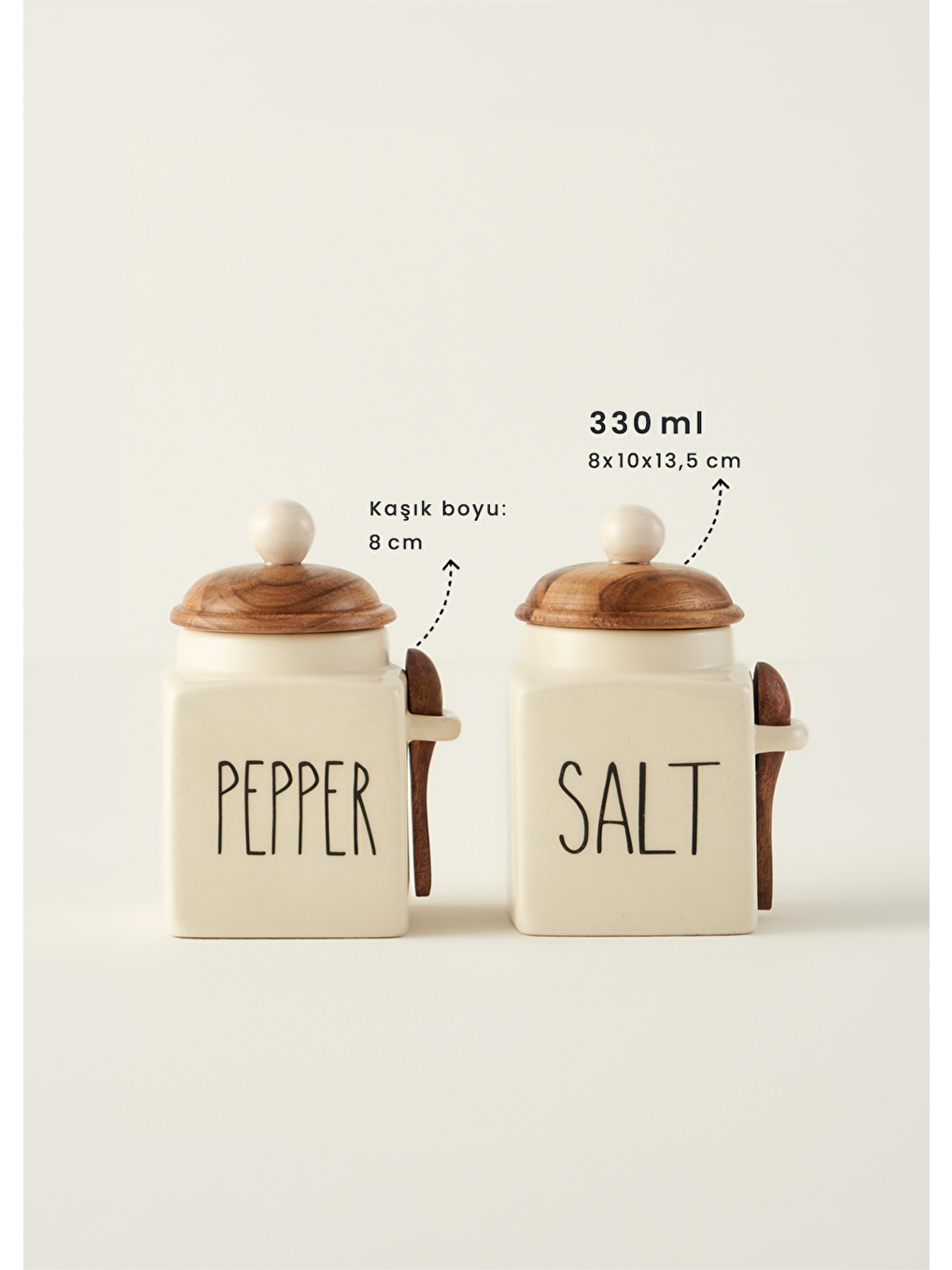 Ekru Hygge Seramik 5'li Kavanoz Seti Krem-2
