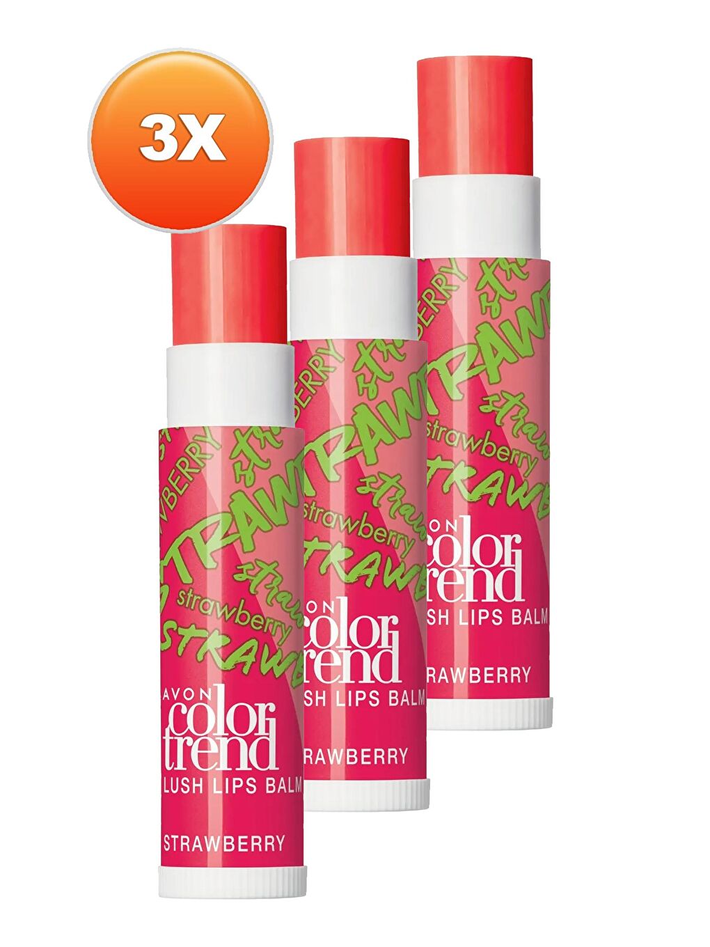 AVON Renksiz Color Trend Dudak Balmı Strawberry Üçlü Set - 1