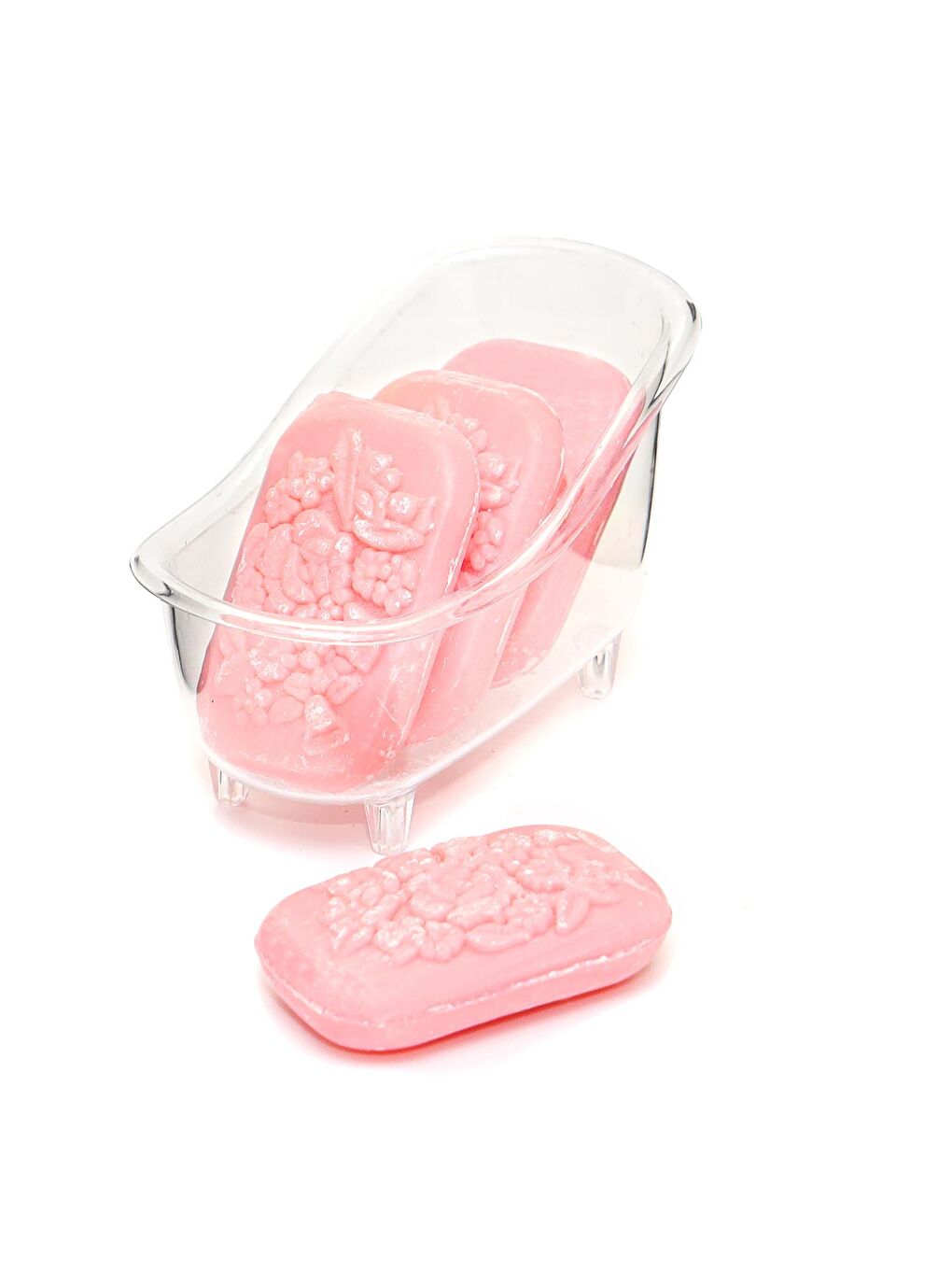 Dekoratif Küvetli Pembe Sabun Banyo Seti-1