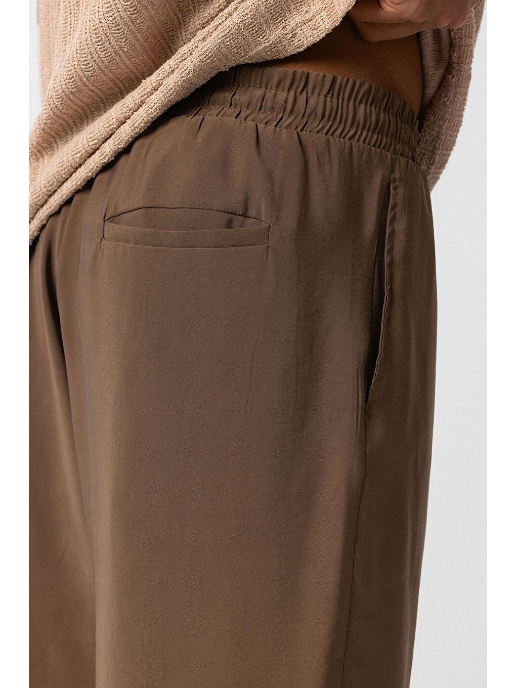 Kahverengi Baggy Fit Modal Kumaş Erkek Pantolon Kahve-6