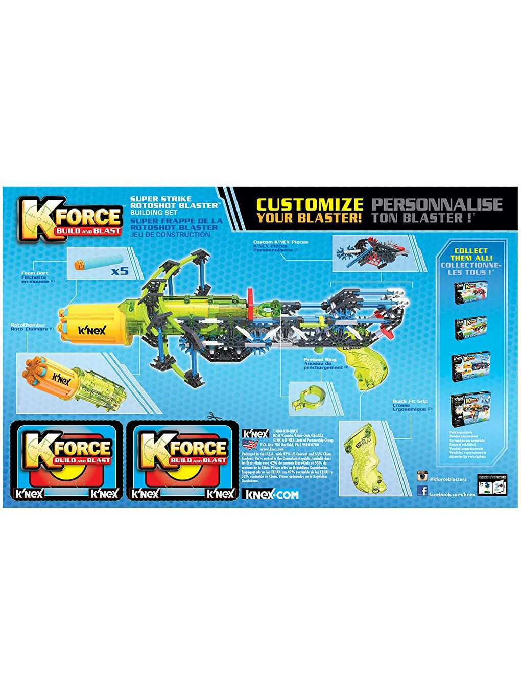 KNex Karışık K'Nex K-Force Super Strike Rotoshot Blaster Yapı Seti 47009 - 4