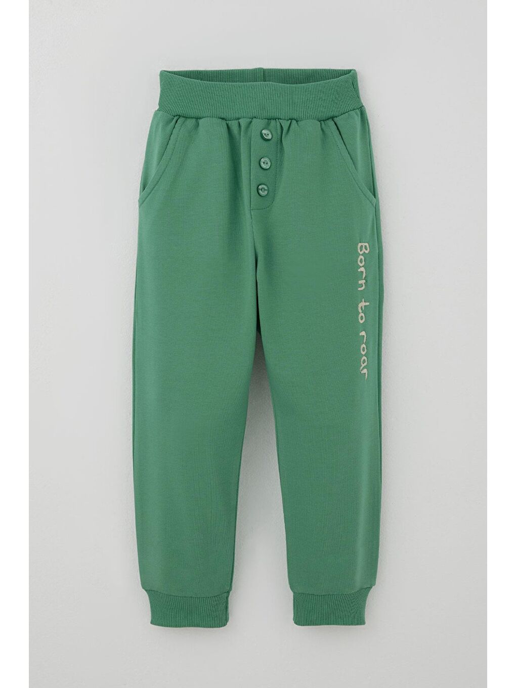 Erkek Bebek Eşofman Takımı Sevimli Dinozor Nakışlı Bej (9 Ay-3 Yaş)-2