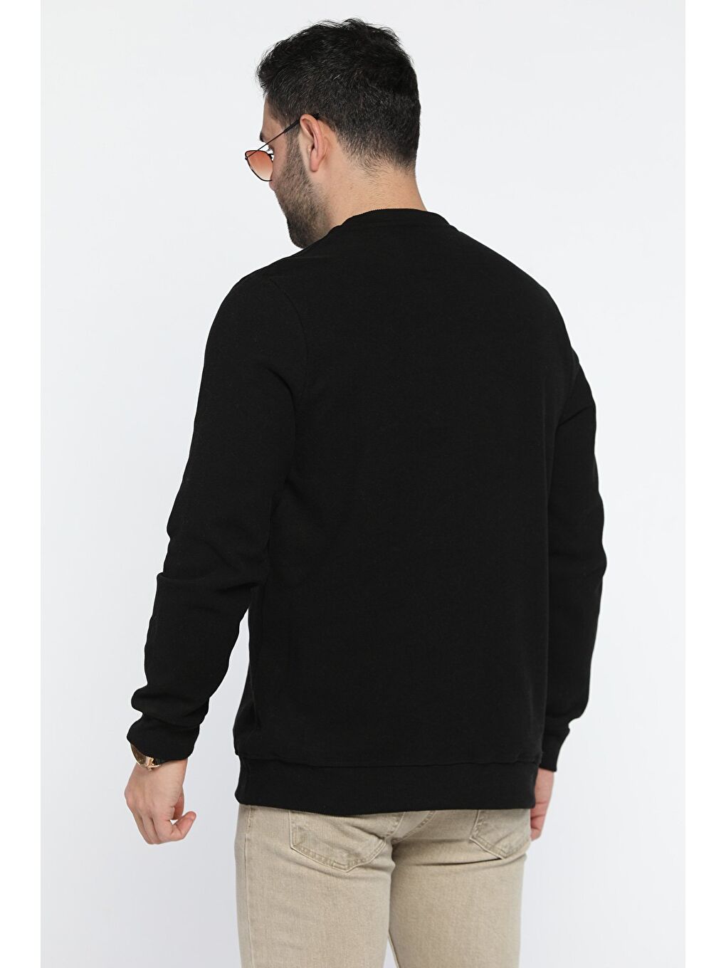 Mishar İtalia Siyah Erkek Bisiklet Yaka Sweatshirt - 2