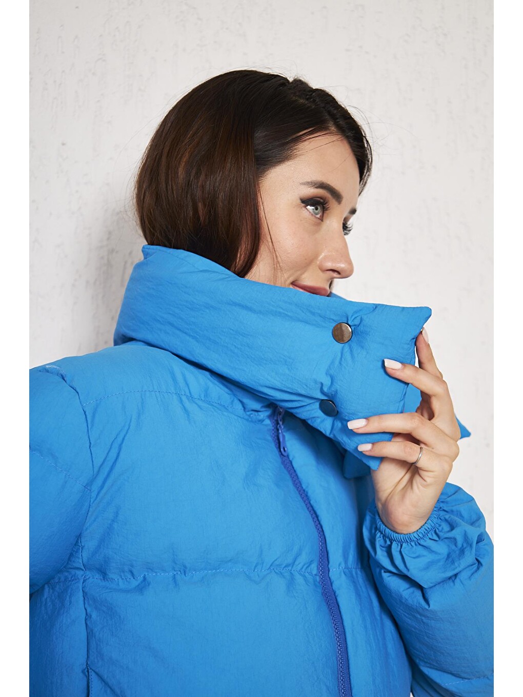Mavi Kadın Oversize Şişme Mont-1
