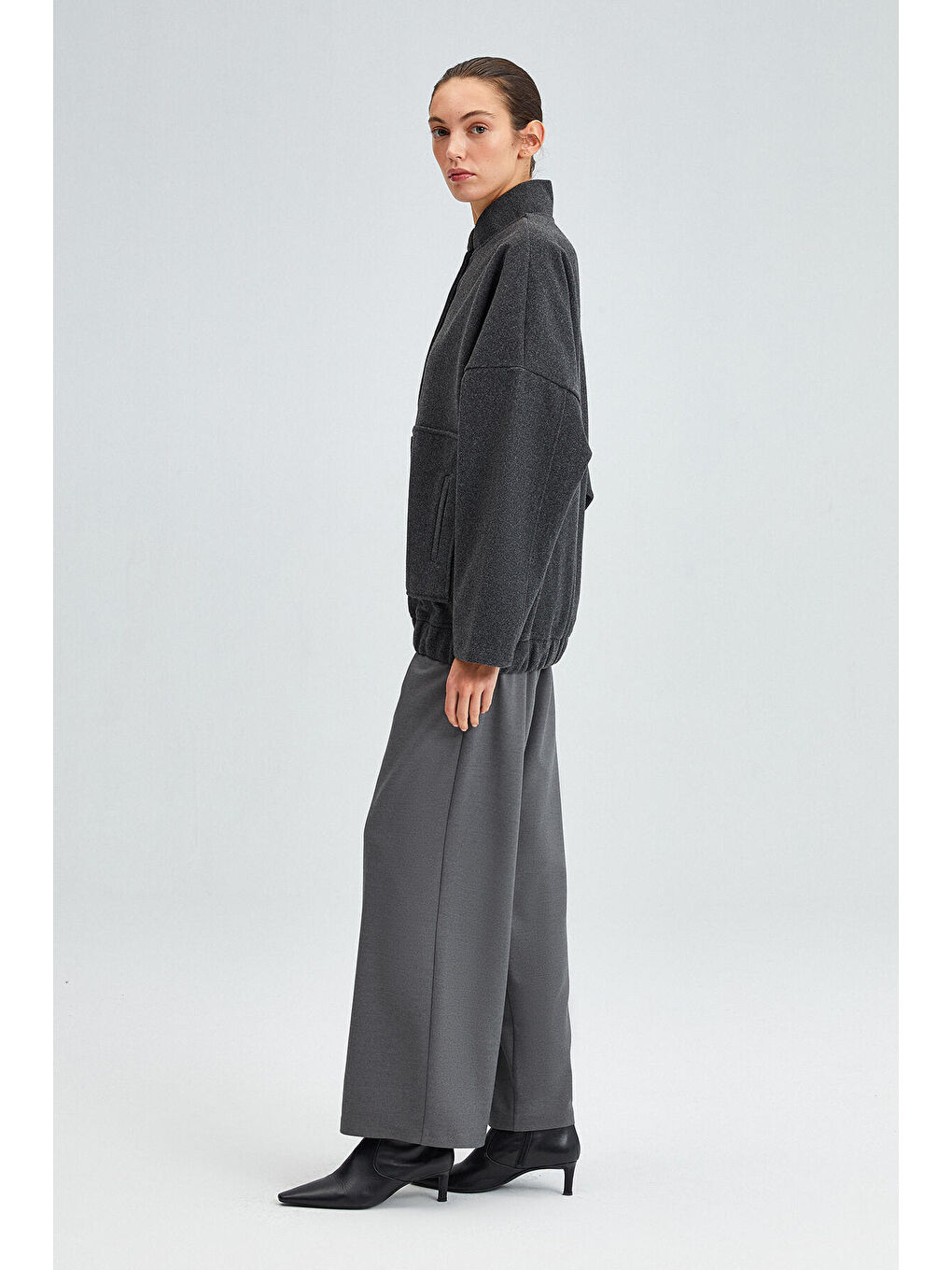 Antrasit Geniş Cepli Bomber Ceket-2