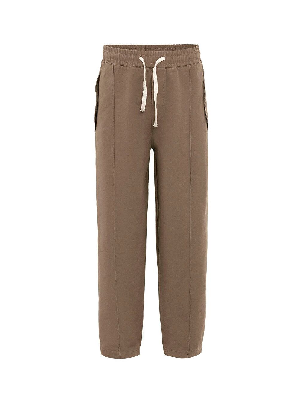 Bej Bağcıklı Baggy Gabardin Erkek Pantolon Vizon-1